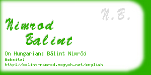 nimrod balint business card